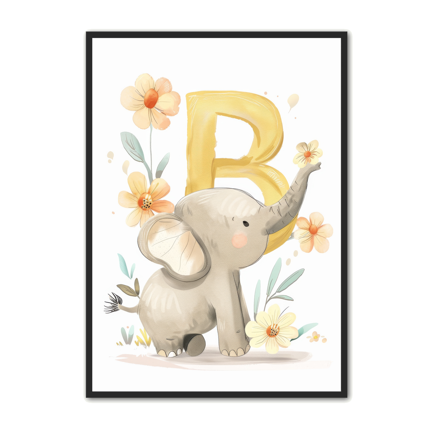 B Bogstav Plakat 13 - Elefant