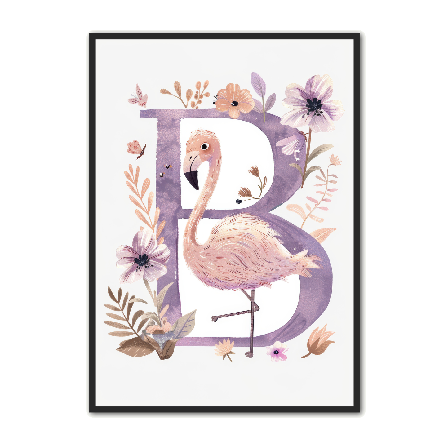 B Bogstav Plakat 26 - Flamingo