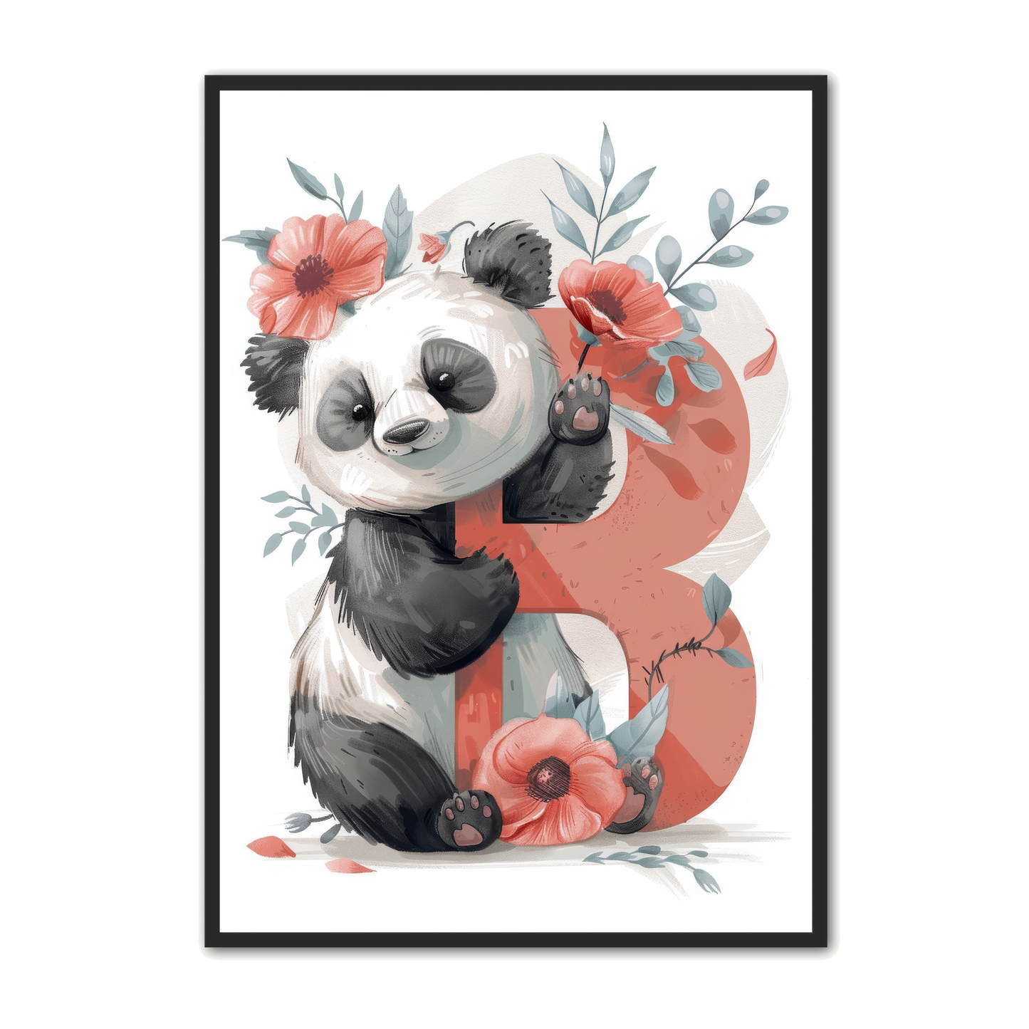 B Bogstav Plakat 49 - Panda